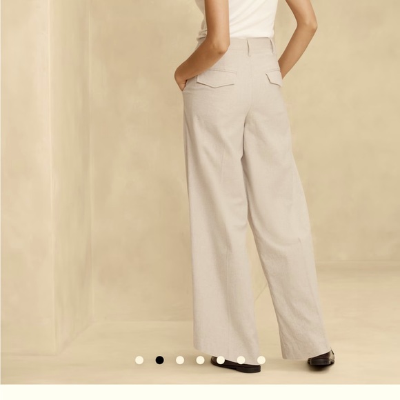 Banana Republic Lena Wide-Leg Linen-Blend Pant - Picture 3 of 8